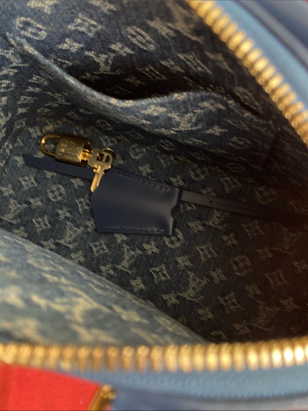 Louis Vuitton Blue Epi Alma BB Satchel with Gold Hardware - Picture 3 of 4